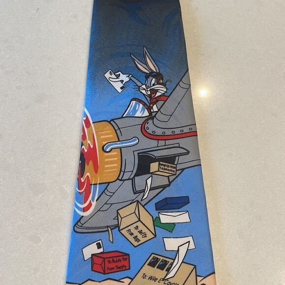 Looney Tunes stamp collection men’s tie 1997 Warner Brothers USPS. Fun tie. - Picture 3 of 5